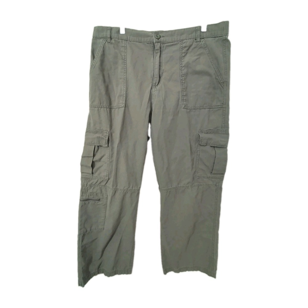 Aeropostale Utility Cargo Pants Women XL Green Straight Leg Relaxed Fit Y2K
